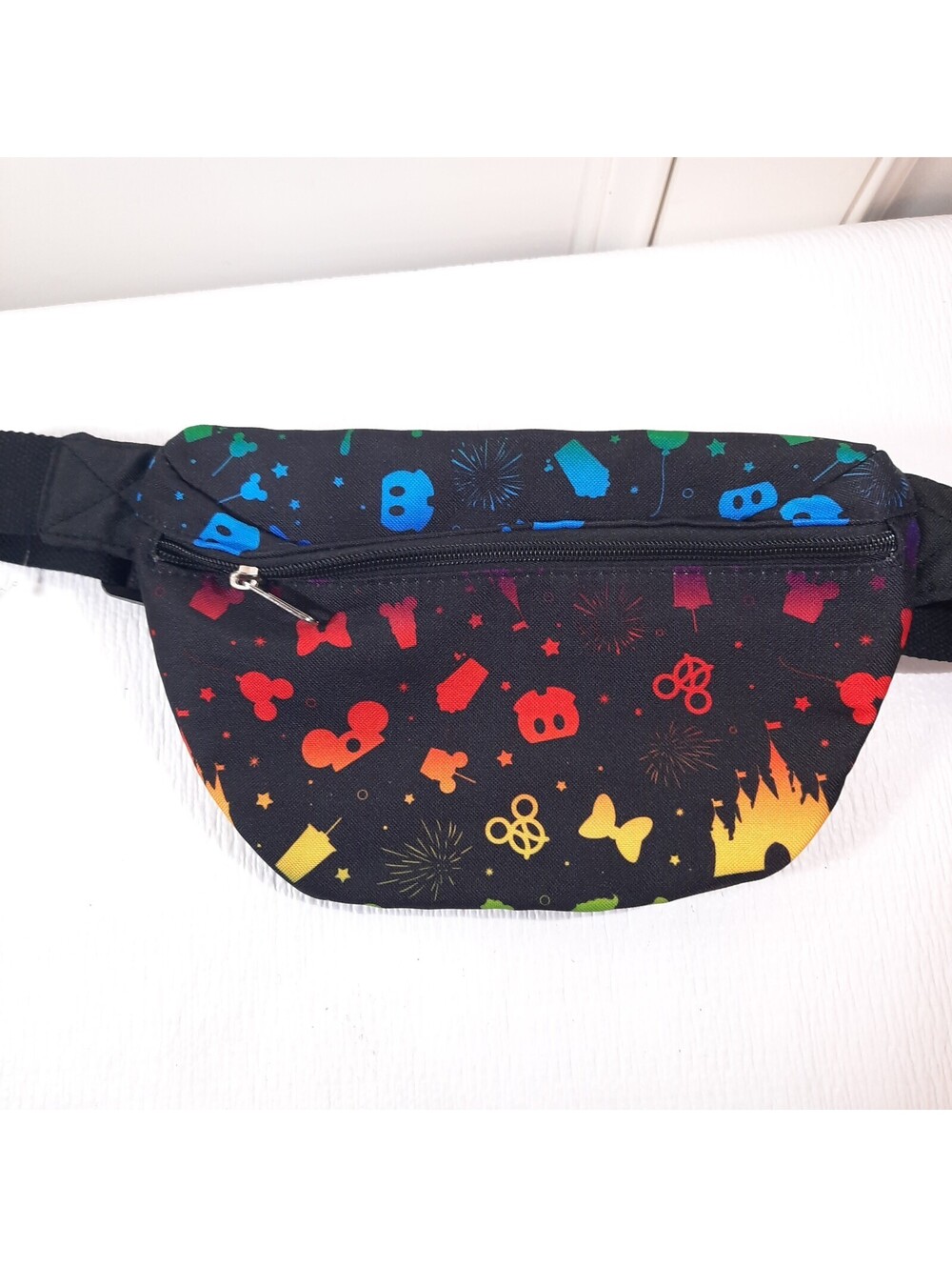 Disney Parks Rainbow Ombré Belt Bag fanny pack attractions snacks icons pride